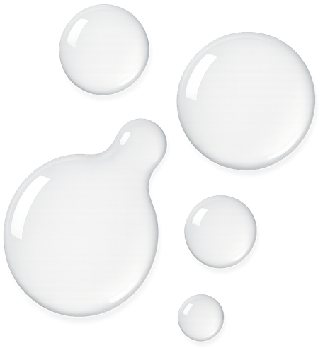 White bubbles of various sizes on a white background